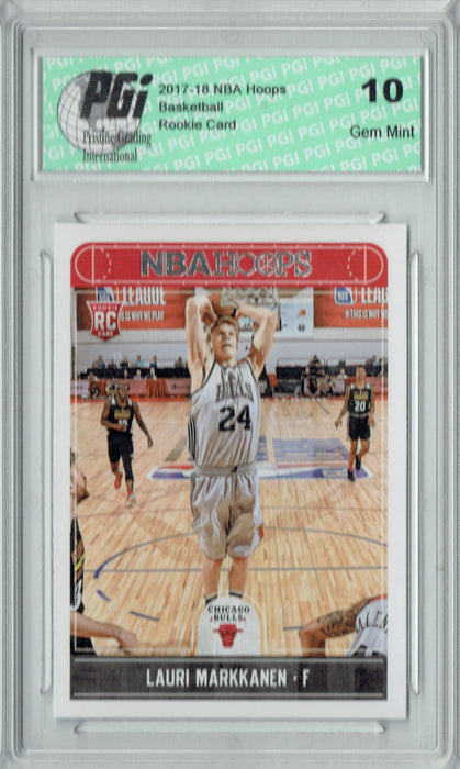 Lauri Markkanen 2017-2018 Hoops #257 NBA Rookie Card PGI 10