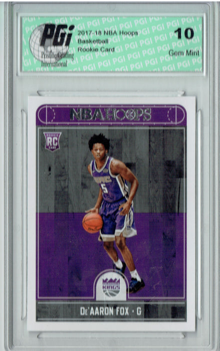 De'Aaron Fox 2017-2018 Hoops #255 NBA Rookie Card PGI 10