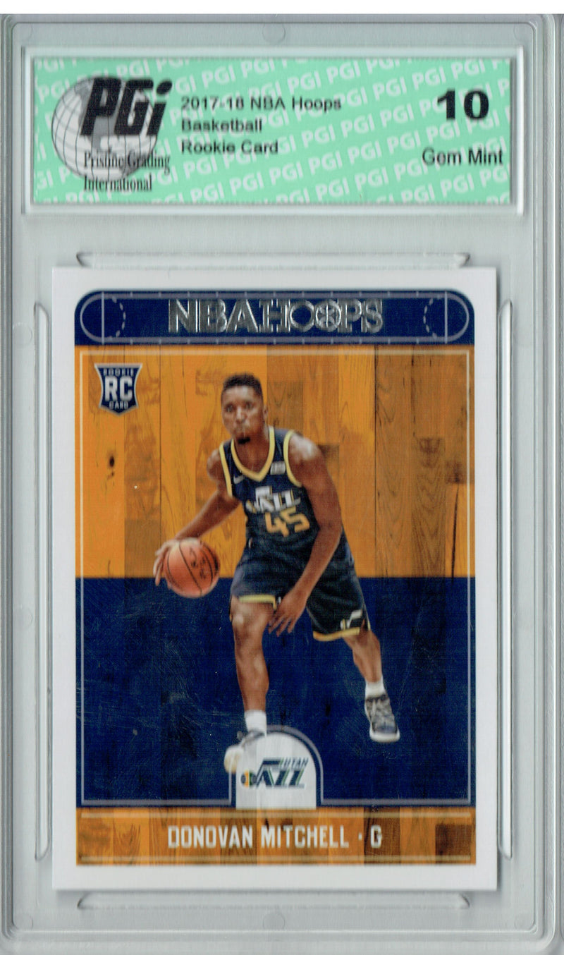 Donovan Mitchell 2017-2018 Hoops #263 NBA Rookie Card PGI 10