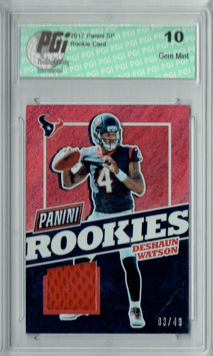 Deshaun Watson 2017 Panini #DW Glitter Jersey 50 Made Rookie Card PGI 10