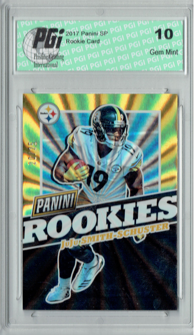 JuJu Smith-Schuster 2017 Panini #FB30 Rainbow SP, 25 Made Rookie Card PGI 10