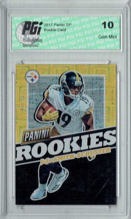 JuJu Smith-Schuster 2017 Panini #FB30 Squares SP, 25 Made Rookie Card PGI 10