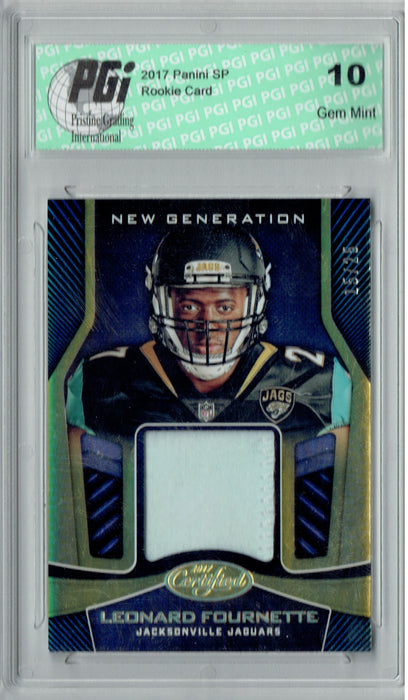 Leonard Fournette 2017 Certified #NGLF Jersey SP, 25 Made Rookie Card PGI 10