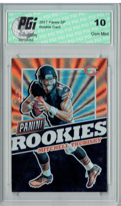 Mitchell Trubisky 2017 Panini #FB34 Spokes SP 25 Made Rookie Card PGI 10