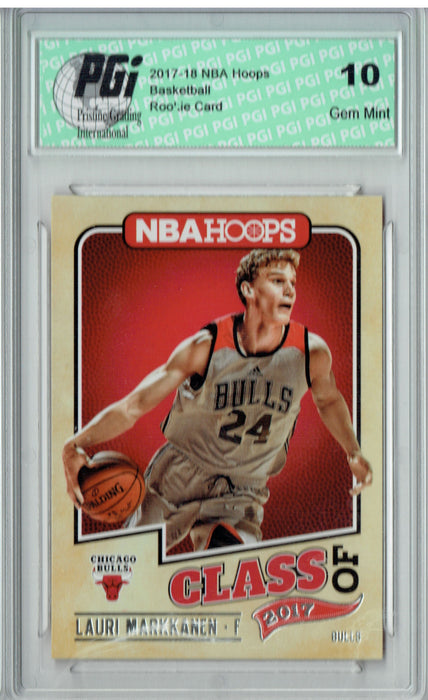 Lauri Markkanen 2017 Hoops #7 Class of 2017 SSP Rookie Card PGI 10