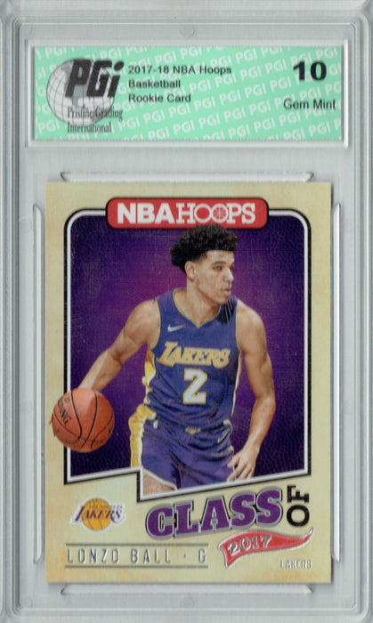 Lonzo Ball 2017 Hoops #2 Class of 2017 SSP Rookie Card PGI 10