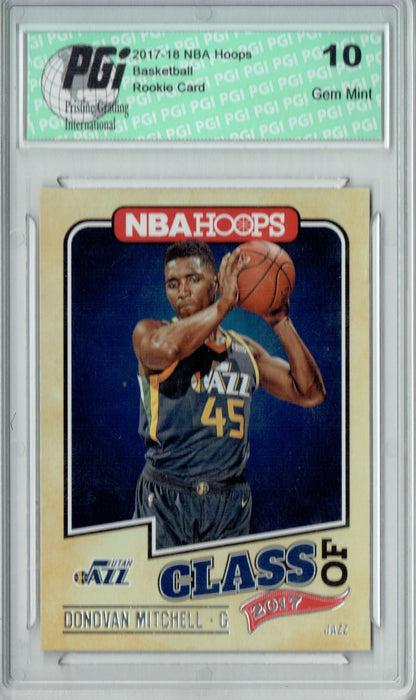 Donovan Mitchell 2017 Hoops #13 Class of 2017 SSP Rookie Card PGI 10