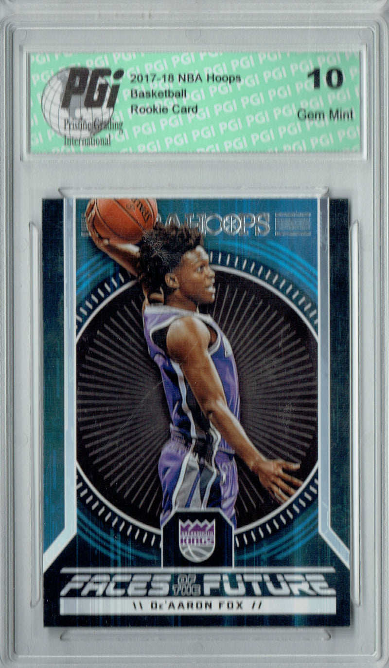 De'Aaron Fox 2017 Hoops #5 Faces of the Future SSP Rookie Card PGI 10