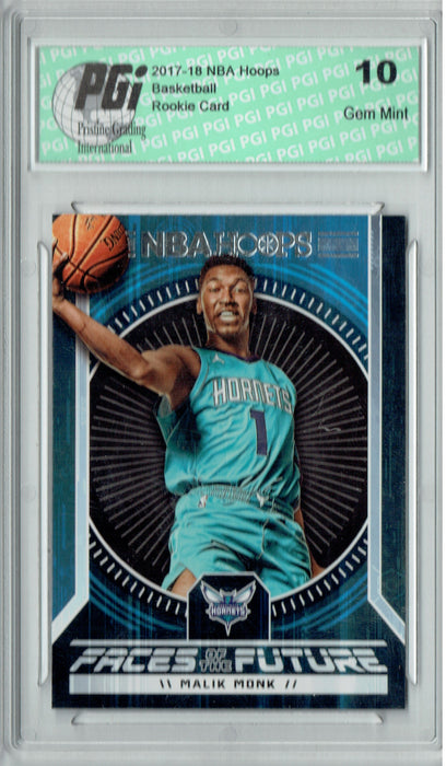 Malik Monk 2017 Hoops #11 Faces of the Future SSP Rookie Card PGI 10