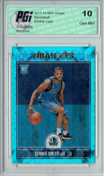 Dennis Smith Jr. 2017 Hoops #259 Teal Explosion Rookie Card PGI 10