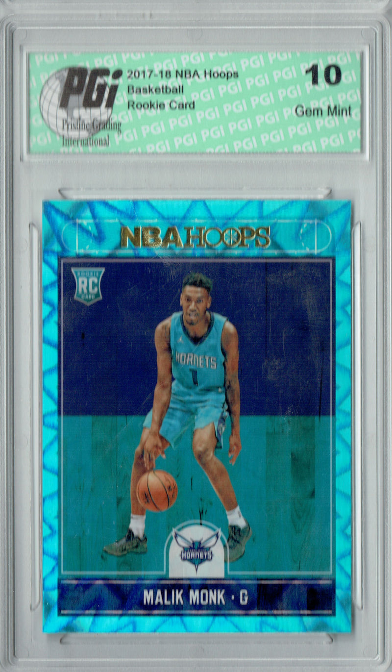 Malik Monk 2017 Hoops #261 Teal Explosion Rookie Card PGI 10