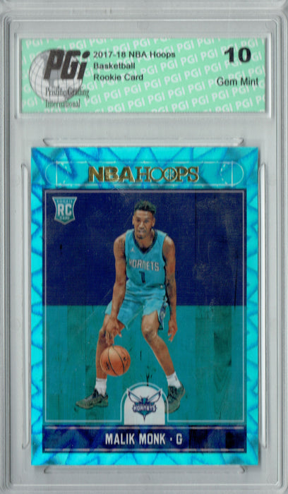 Malik Monk 2017 Hoops #261 Teal Explosion Rookie Card PGI 10