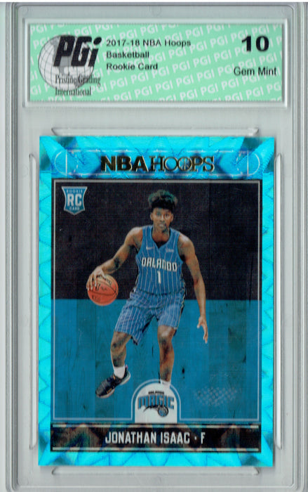 Jonathan Isaac 2017 Hoops #256 Teal Explosion Rookie Card PGI 10