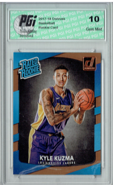 Kyle Kuzma 2017-2018 Donruss #174 NBA Rated Rookie Card PGI 10