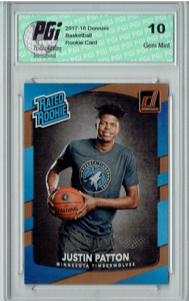 Justin Patton 2017-18 Donruss #185 NBA Rated Rookie Card PGI 10