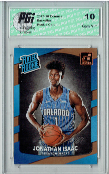 Jonathan Isaac 2017-2018 Donruss #195 NBA Rated Rookie Card PGI 10