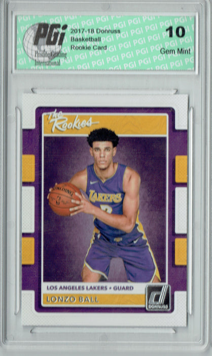 Lonzo Ball 2017 Donruss #2 The Rookies SP Rookie Card PGI 10