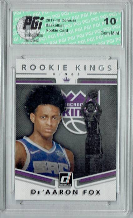 De'Aaron Fox 2017 Donruss #5 Rookie Kings SSP Rookie Card PGI 10