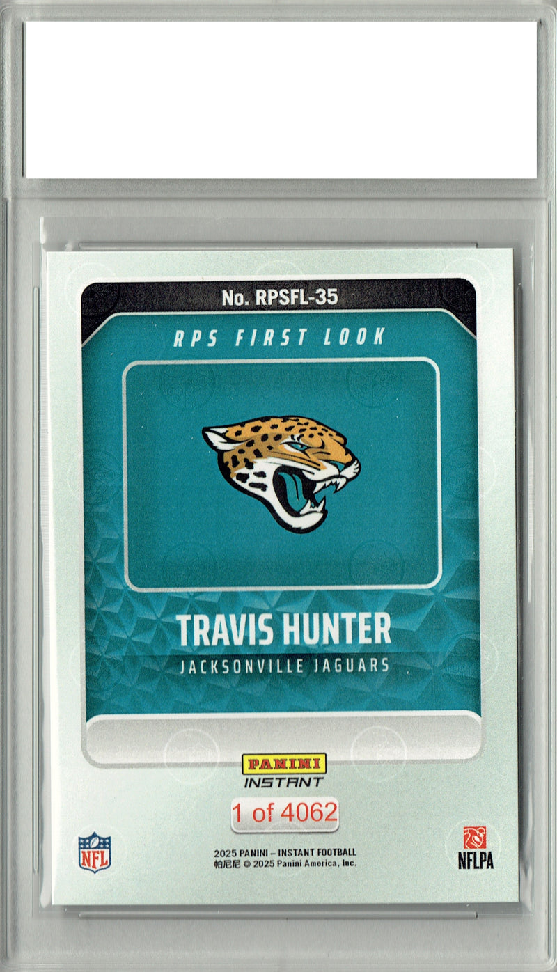 Travis Hunter 2025 Panini Instant #RPSFL-35 RPS First Look Rookie Card PGI 10