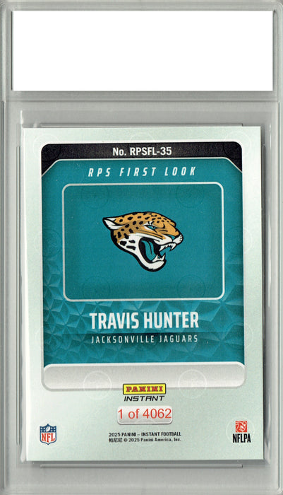 Certified Mint+ Travis Hunter 2025 Panini Instant #RPSFL-35 RPS First Look Rookie Card Jacksonville Jaguars
