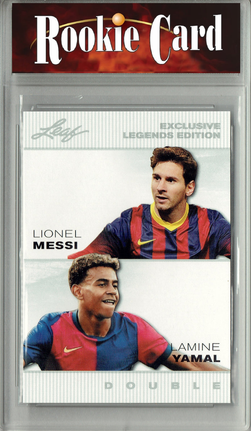 Certified Mint+ Lamine Yamal 2024 Leaf #ELE23 Double Rookie Card Lionel Messi