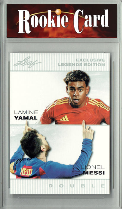 Certified Mint+ Lamine Yamal 2024 Leaf #ELE22 Double Rookie Card Lionel Messi