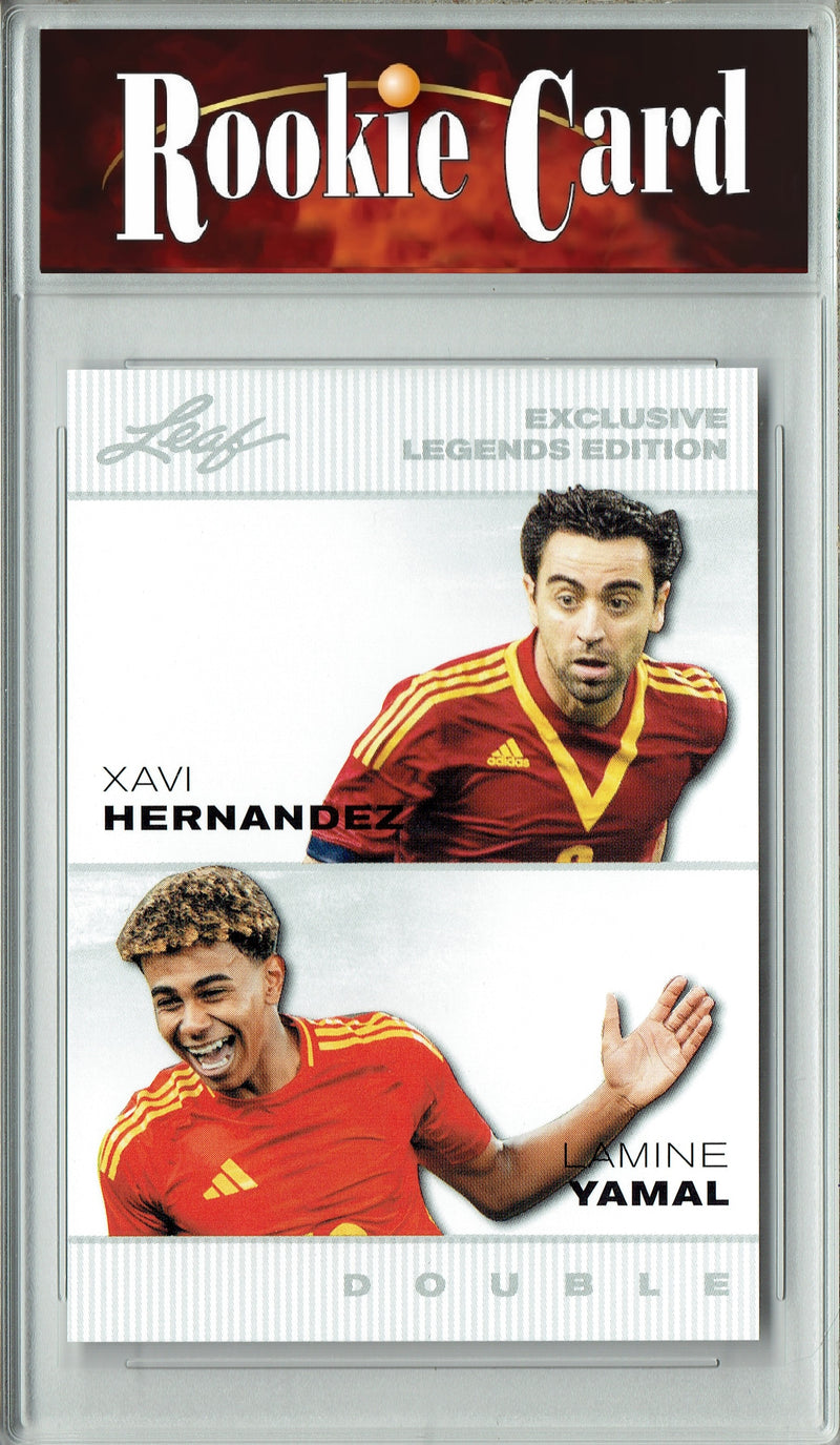 Certified Mint+ Lamine Yamal Xavi Hernandez 2024 Leaf #ELE33 Double Rookie Card Barcelona