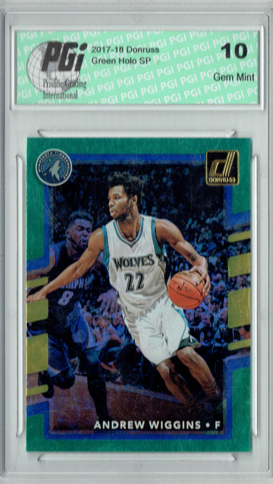 Andrew Wiggins 2017 Donruss #88 Green Holo Foil SP Card PGI 10