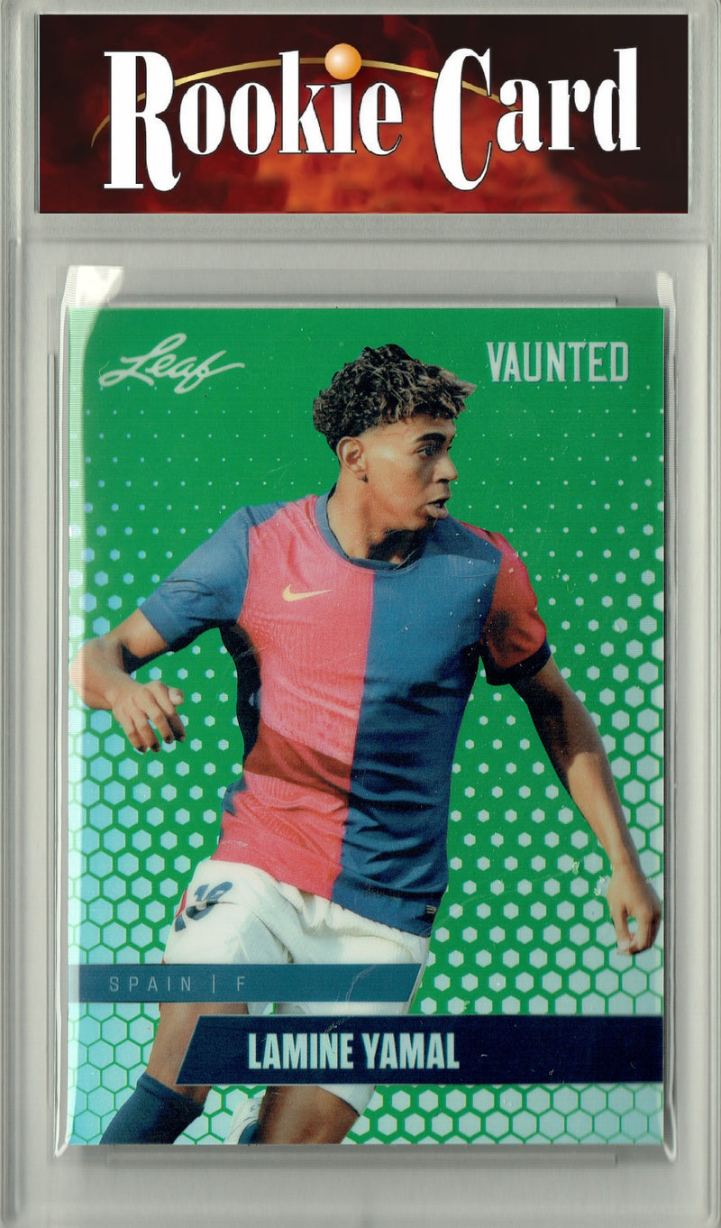 Certified Mint+ Lamine Yamal 2024 Leaf Vaunted Metal #VM-09 Green 5 Made Rookie Card Barcelona