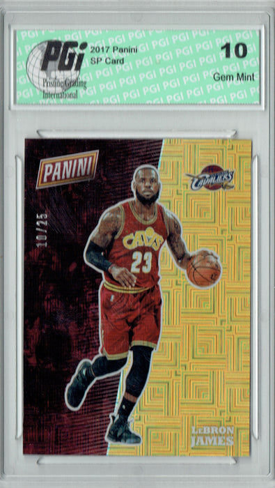 LeBron James 2017 Panini SP #BK4 Squares SP, Only 25 Made Card PGI 10