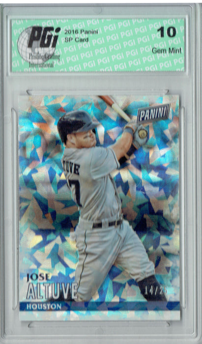 Jose Altuve 2016 Panini Cracked Ice #14 Only 25 Made Card PGI 10