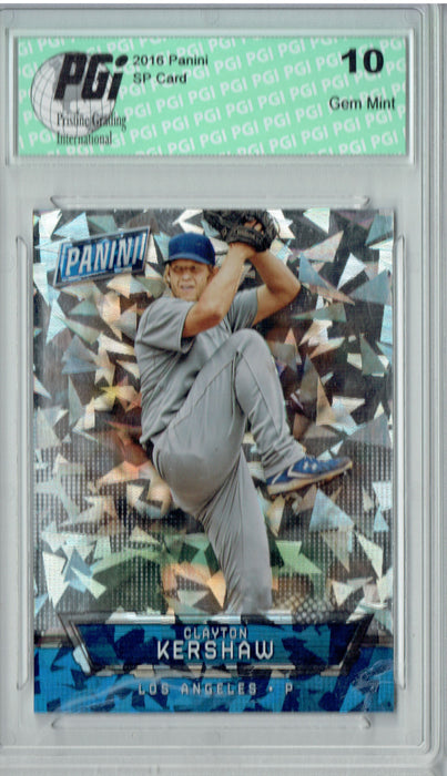 Clayton Kershaw 2016 Panini Cracked Ice #8 Only 25 Made Card PGI 10