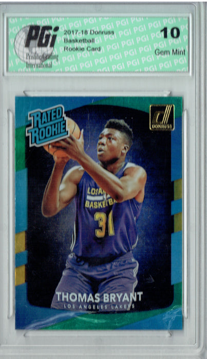 Thomas Bryant 2017 Donruss #160 Blue Green Laser SP Rookie Card PGI 10