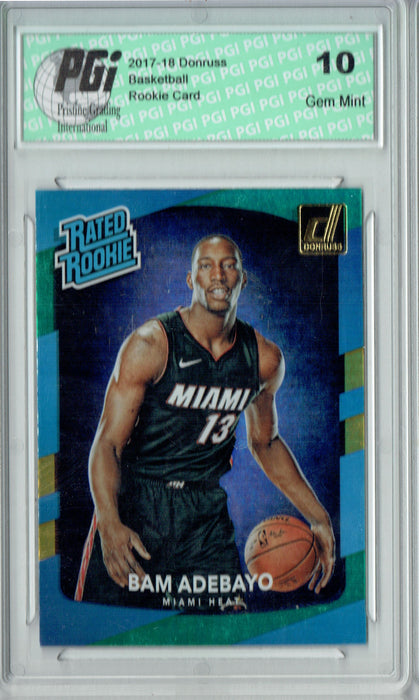 Bam Adebayo 2017 Donruss #187 Blue Green Laser SP Rookie Card PGI 10