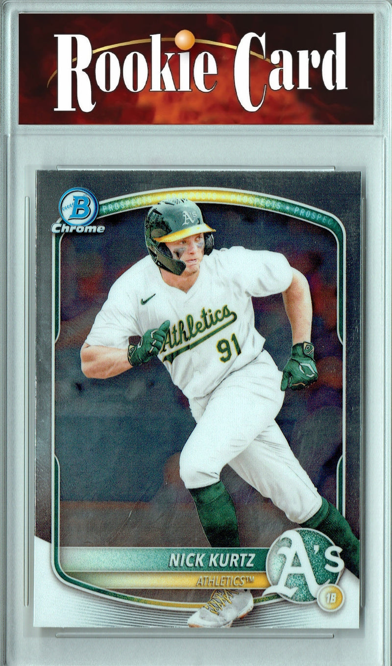 Certified Mint+ Nick Kurtz 2025 Bowman Chrome #BCP114 Rookie Card Oakland Athletics