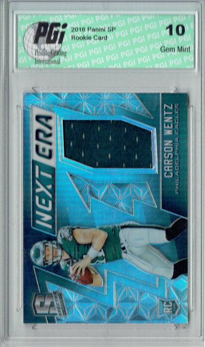 Carson Wentz 2016 Spectra #2 Next Era 199 Made Rookie Card PGI 10