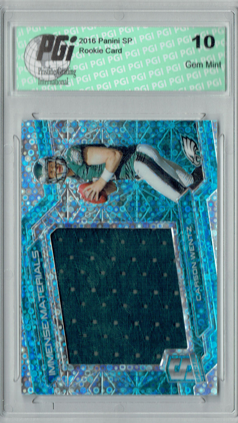Carson Wentz 2016 Spectra #8 Bubbles SP, 99 Made Rookie Card PGI 10