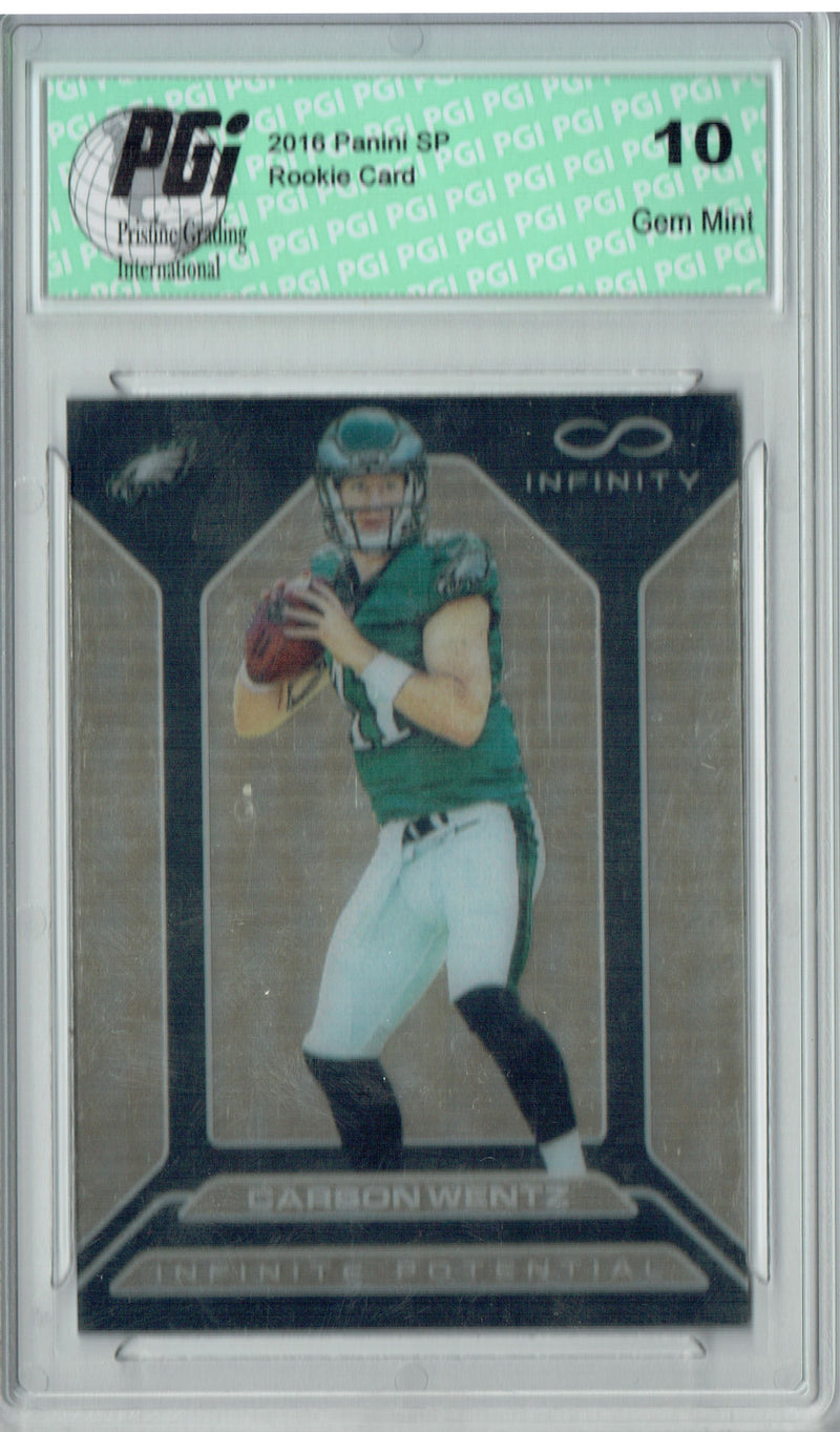 Carson Wentz 2016 Panini Infiniti #IP-CW Gold SP #2/8 Made Rookie Card PGI 10