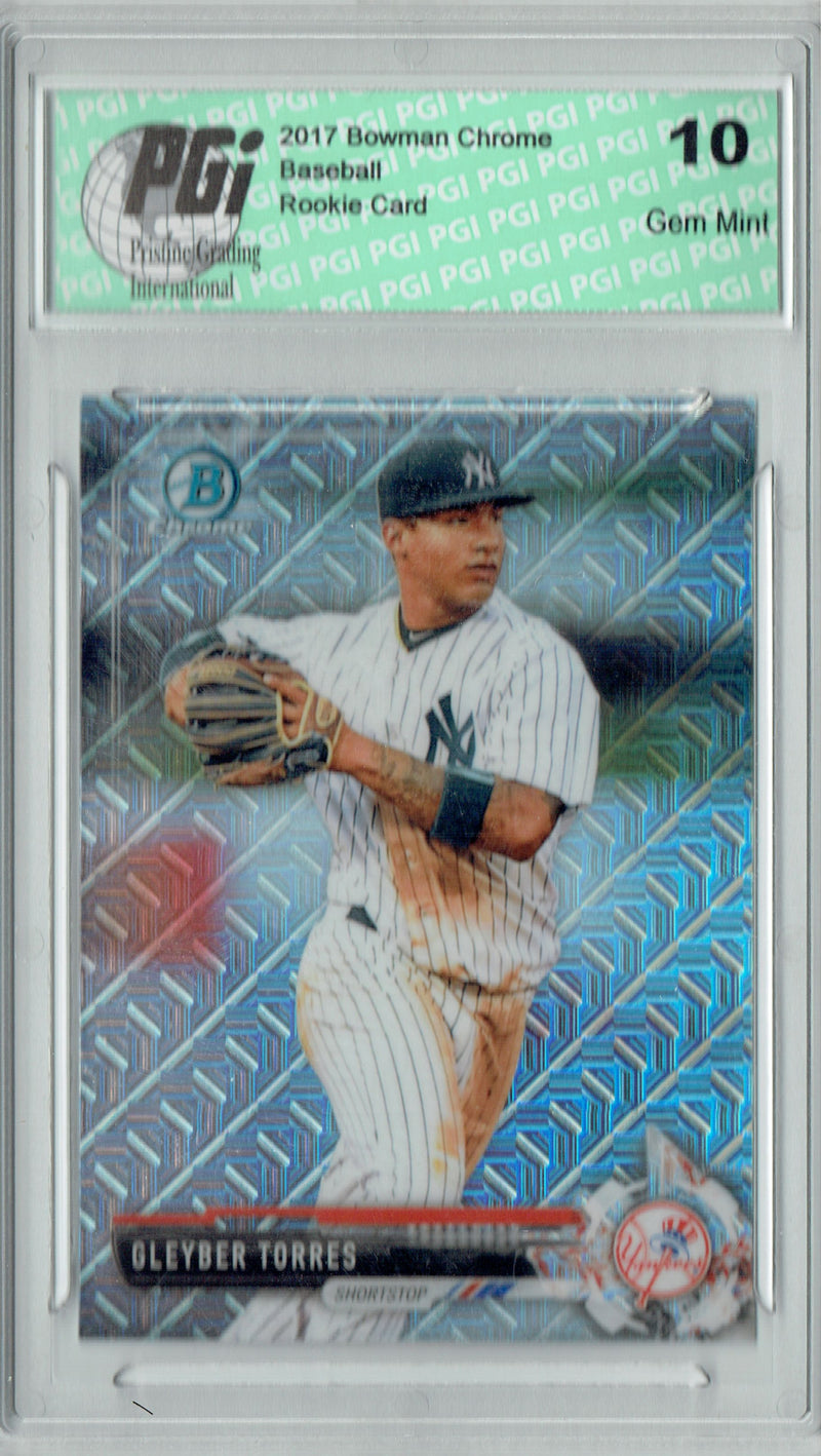 Gleyber Torres 2017 Bowman Chrome #BCP80 Mojo Refractor Rookie Card PGI 10