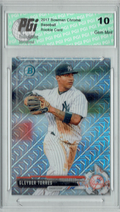 Gleyber Torres 2017 Bowman Chrome #BCP80 Mojo Refractor Rookie Card PGI 10