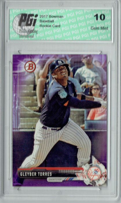 Gleyber Torres 2017 Bowman #BD200 Purple SP, 250 Made Rookie Card PGI 10