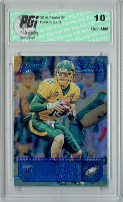 Carson  Wentz 2016 Prestige #202 Xtra Points Blue SP Rookie Card PGI 10