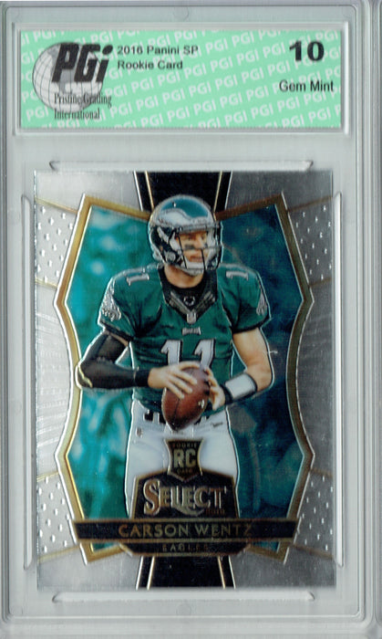 Carson  Wentz 2016 Panini Select #135 Rookie Card PGI 10