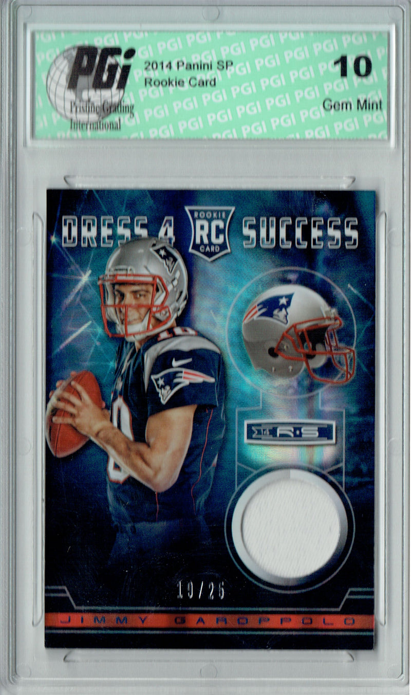 Jimmy Garoppolo 2014 Rookies Stars #DS-JG White Patch 19/25 Rookie Card PGI 10