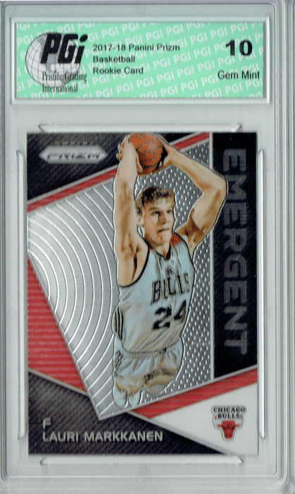 Lauri Markkanen 2017 Prizm #EM-LAU Emergent SP Rookie Card PGI 10