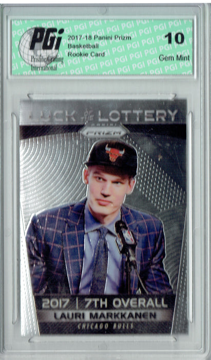 Lauri Markkanen 2017 Prizm #LL-LMA Luck of the Lottery SP Rookie Card PGI 10