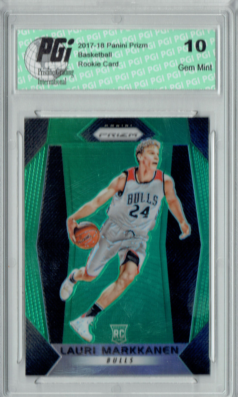 Lauri Markkanen 2017 Prizm #247 Emerald Refractor Rookie Card PGI 10