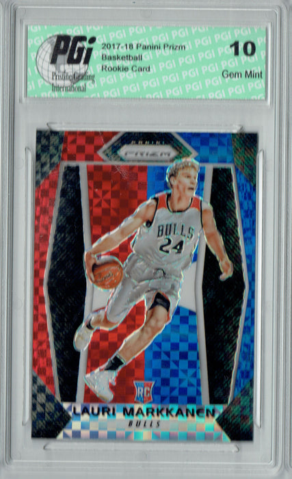 Lauri Markkanen 2017 Prizm #247 Red Blue Refractor Rookie Card PGI 10