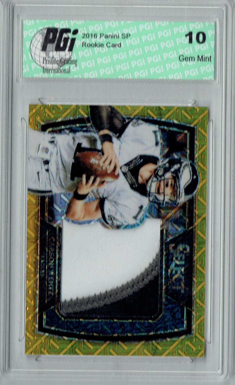 Carson Wentz 2016 Select #14 Gold 3 Color Patch #2/10 Rookie Card PGI 10