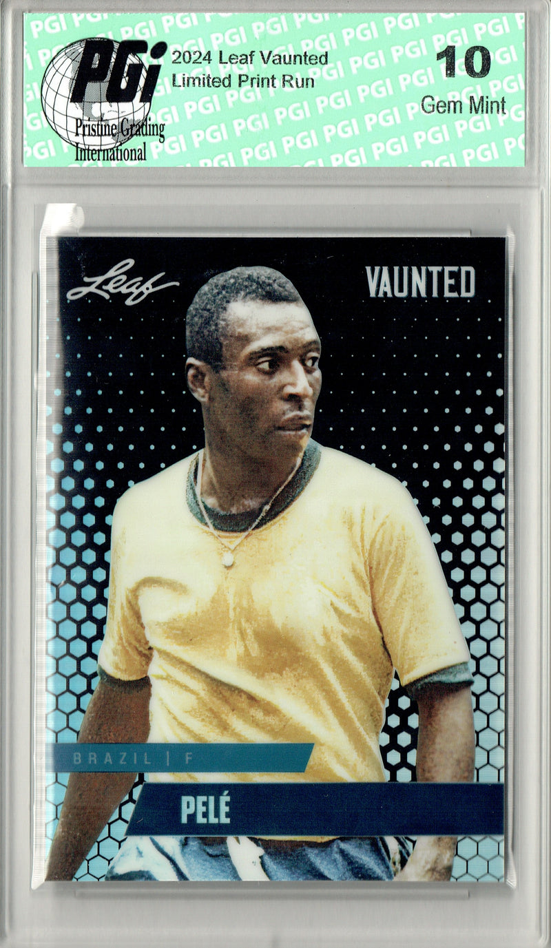 Pele 2024 Leaf Vaunted Metal #VM-14 Black 7 Made Rare Trading Card PGI 10
